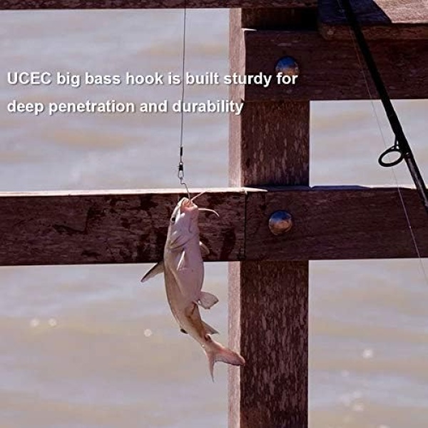 UCEC Fishing Hooks, 100pcs/box Offset Wide Gap 2X Strong Worm - Image 8