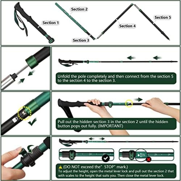 TheFitLife Collapsible Trekking Poles for Hiking – Lightweight Folding Walking Sticks - Image 3