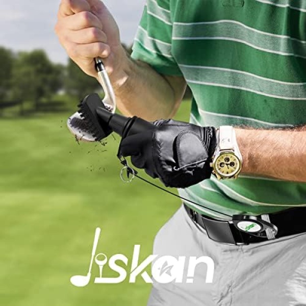 Jiskan Pro Golf Club Brush Cleaner with Retainer Clip and Squeeze Water Bottle - Image 4