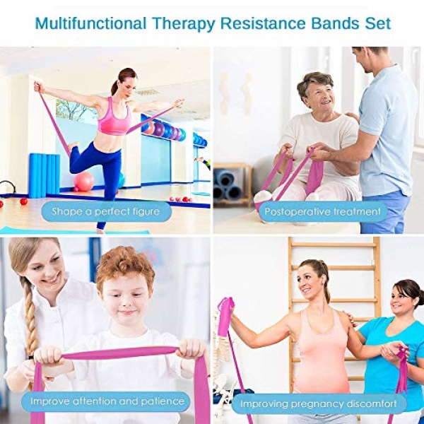 Therapy Flat Resistance Bands Set, Exercise Stretch Bands for Stretching - Image 4