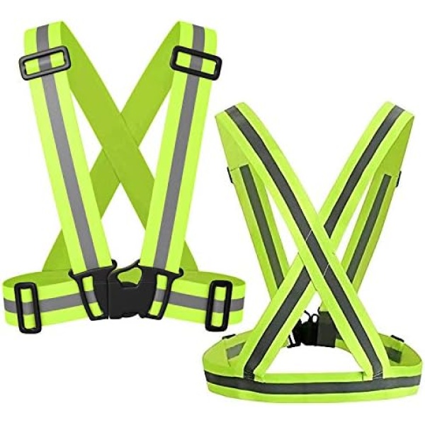 2 Pack Reflective Safety Vests for Cycling Motorcycle, 360° High Vis Reflective