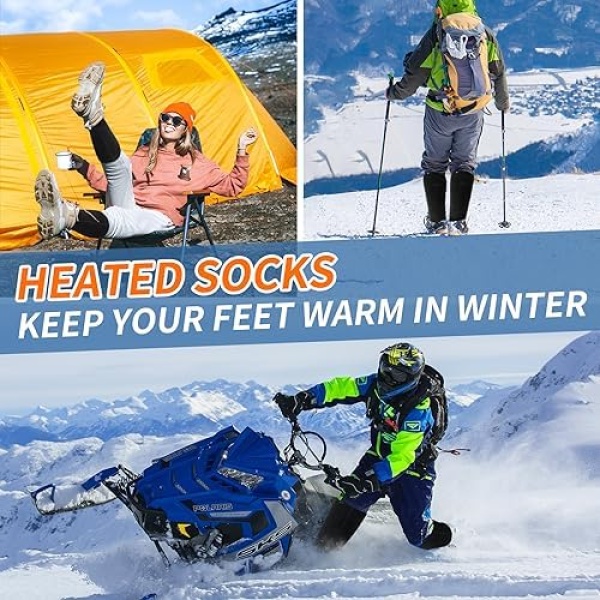 Heated Socks for Men and Women, 4000mAh Electric Rechargeable Heating Thermal - Image 6