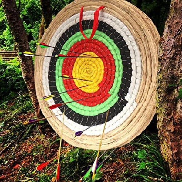 DOSTYLE Traditional Solid Straw Round Archery Target Shooting Bow Coloured Rope Target - Image 7