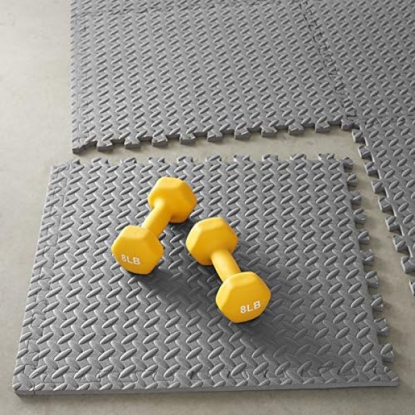 Foam Interlocking Exercise Gym Floor Mat Tiles - 6-Pack - Image 7