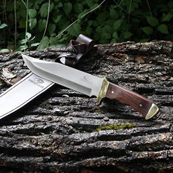 MOSSY OAK 14-inch Bowie Knife, Full-tang Fixed Blade Wood Handle - Image 7