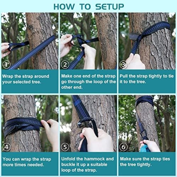 Camping Hammock Portable Nylon Hammocks with Tree Straps Single Lightweigtht - Image 3