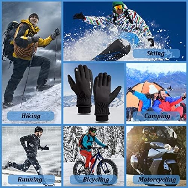 Winter Ski Gloves, Waterproof Thermal Snow Gloves for Men Women - Image 2