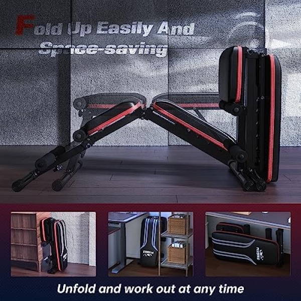 FLYBIRD Adjustable Weight Bench Workout Bench for Home Gym, 15 Degree Decline - Image 4