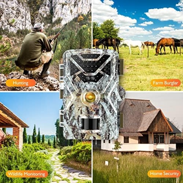 Hawkray Trail Camera 30MP 2K,Game Camera with Wide-Angle Motion Latest Sensor - Image 6